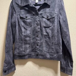 Jones New York Textured Black Jean Jacket